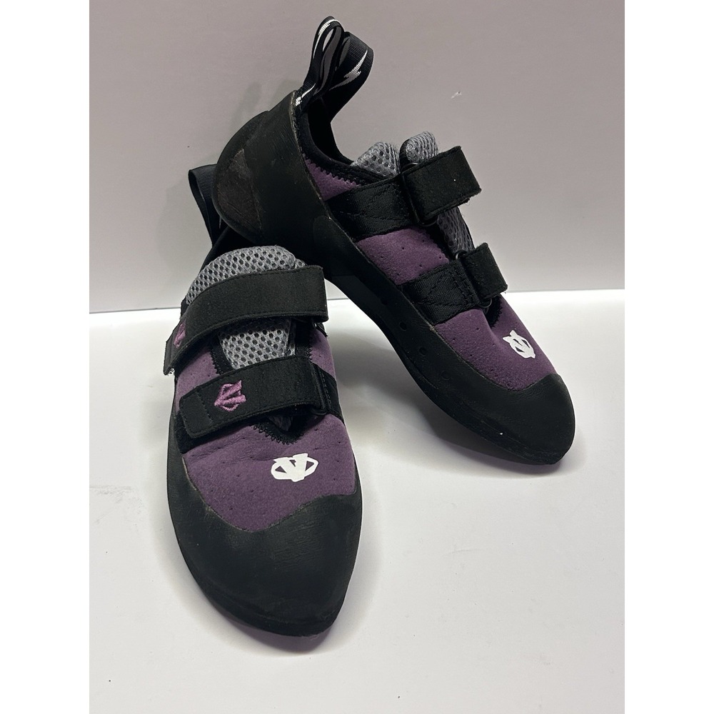 Evolv Eco-Trax USA Woman's 8.5/ 39.5 Rock Climbing Shoes Purple Black VTR 3D